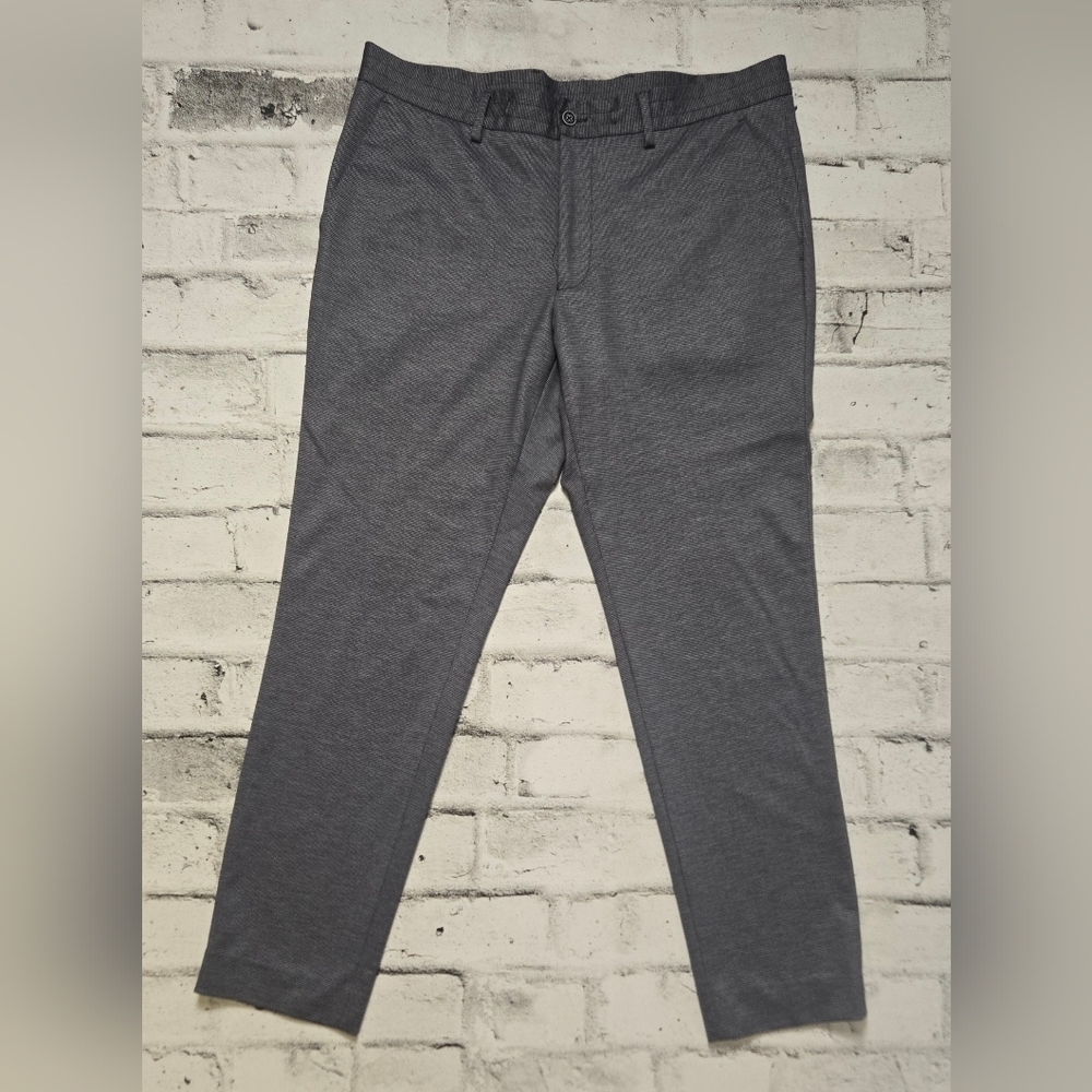 CMTLAB Slim Fit Gray Micro-Check Dress Pants Men’s 34x30